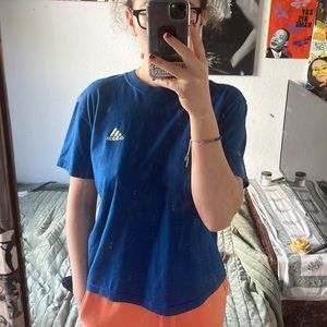 Adidas Blue Cotton Short Sleeve Tee Shirt
